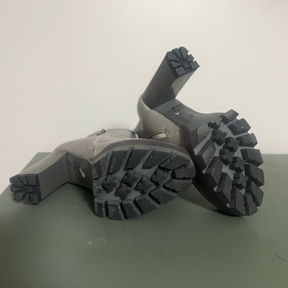 Gray Platform Chunky Ankle Booties - Picture 5 of 5